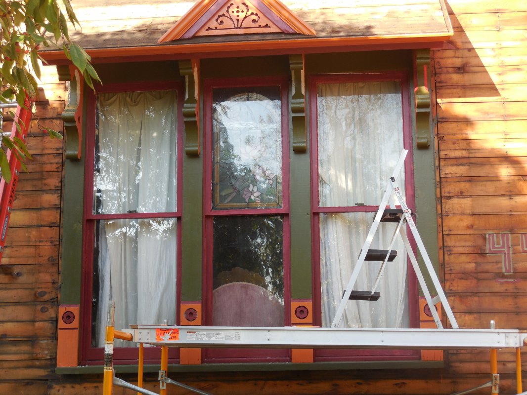 Painting the front windows.JPG